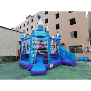 Château gonflable toboggan sautant maison pleine d'entrain personnalisé Elsa <span class=keywords><strong>Anna</strong></span> princesse thème château de princesse gonflable château sautant congelé - Product Image 1