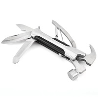 Outil multifonction en acier inoxydable 14 en 1 avec marteau, pinces, couteau de poche, outil portable, pour le camping, la survie, le sauvetage, EDC