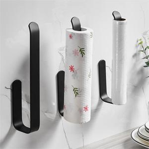 Shu Zheng Wall Mounted <b>Paper</b> Towel Holder Black Punch Free Rectangle Design For <b>Kitchen</b> Storage - Product Image 1