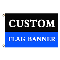 Drapeau personnalisé de haute qualité 3x5 pieds, imprimé numériquement recto-verso, en polyester, pour la publicité extérieure et la décoration promotionnelle