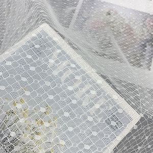 Tela de Encaje Guipur Bordada con Puntos de Malla Blanca, Material de Encaje Elástico de Poliéster para Vestido de Novia, Lencería y <span class=keywords><strong>Ropa</strong></span> <span class=keywords><strong>Interior</strong></span> - Product Image 1