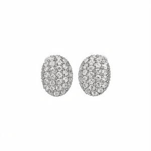Orecchini in oro bianco con diamanti taglio brillante rotondo, stile classico da donna, naturali E438 - Product Image 1