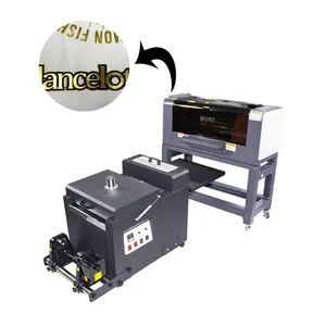 30Cm Dubbele Xp600 Regenboog Holografische Laser Hot Stamping Folie Metallic Afdrukken Oplossing Dtf Printer Met Poeder Shaker Hoson
