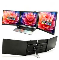 Moniteur portable triple écran pour ordinateur portable de 15,3 pouces, FHD 1200P, Type-C, un seul câble, écran LCD IPS, compatible avec les ordinateurs portables de 13 à 17 pouces