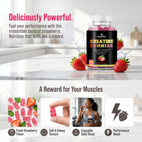 Aeglewell OEM Private Label Pré-entraînement Créatine HCL Gummies Créatine Hydratée HCL Gummy pour la Croissance Musculaire