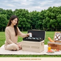 Glacière rigide pliable portable pour camping, transportable en véhicule, en PU, pour aliments et boissons froides
