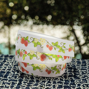 Cinta de papel de goma impermeable activada por agua de una sola cara, serie de poesía floral con purpurina y arena, un rollo - Product Image 2