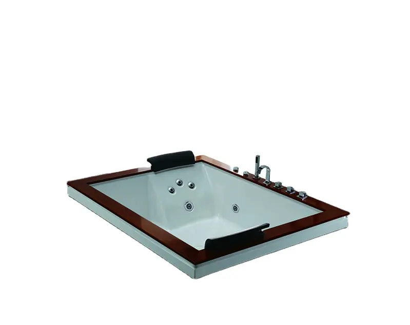 Popular hot sale 2 people built-in acrylic massage indoor jacuzzier embedded bathtubs