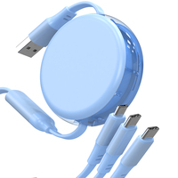 Câble de charge USB Android 2 en 1, fabrication OEM, charge rapide, USB type C, chargeur rétractable, câble USB 3 en 1, enrouleur de câble