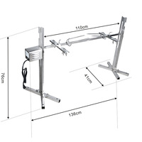 Support de rôtissoire universel électrique à rotation automatique 360° en acier inoxydable, kit de grillades pour barbecue, charbon de bambou réutilisable