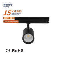 Projecteur sur rail LED COB RONSE Commercial 30W, dimmable, sans scintillement, CRI élevé, en aluminium, large plage de tension