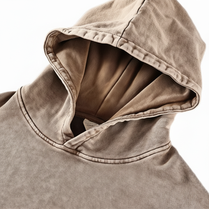 เสื้อมีฮู้ดผู้ชายสไตล์วินเทจฟอกสีผิวแบบปักลายกรดแบบสวมหัวสำหรับฤดูหนาว - Product Image 1