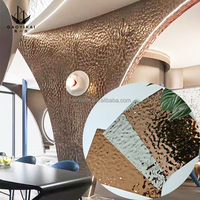 Tôle décorative en acier inoxydable 304 avec revêtement PVD couleur, motif vague d'eau, pour plafond et mur, disponible en plusieurs couleurs pour salon