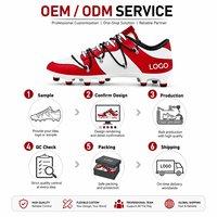Chaussures de football personnalisées OEM ODM pour hommes, tige en PU, semelle TPU FG pour terrain ferme, chaussures d'entraînement d'équipe à marque privée
