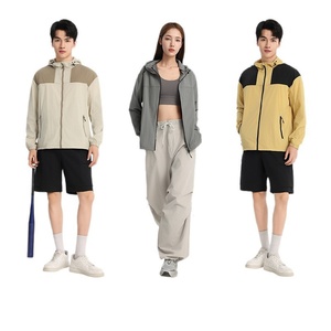 UPF50+ 자외선 차단 유니섹스 후드형 경량 통기성 발수 방풍 하이킹 트레킹 컬러 블록킹 - Product Image 4