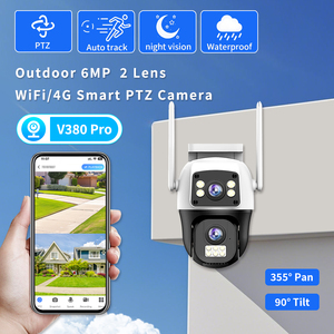 กล้อง V380 เลนส์คู่ จอคู่ รองรับ 4GSIM กล้องวงจรปิดภายนอกอาคาร กันน้ำ สำหรับบ้าน พร้อมระบบอินเตอร์คอมเสียง <span class=keywords><strong>ราคา</strong></span>ขายส่ง - Product Image 1