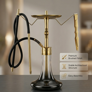 Compresor Pro Shisha Hookah de Acero Inoxidable, Chicha Narghile, Set de Hookah de Lujo con Base de Vidrio, Set para Fumar Stork - Product Image 1