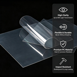 Feuille transparente flexible en polycarbonate PC, film plastique découpé sur mesure pour panneau de protection, signalétique, bricolage et artisanat - Product Image 2