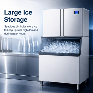 Máquina de Hielo Comercial HELAXEN de 1000 kg por Día, de Acero Inoxidable con Motor para <span class=keywords><strong>Restaurante</strong></span> - Product Image 4