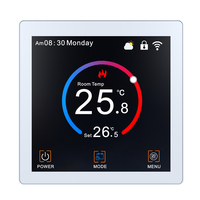 Termostato con Pantalla Táctil a Color TFT WiFi Tuya, Controlador de Calefacción por Suelo Radiante Eléctrico con Ahorro de Energía, Control por Voz con Alexa y Google