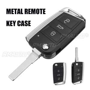 NUEVA Carcasa de Llave Remota Negra de 3 Botones, Funda Protectora para Llave Plegable para Volkswagen VW Golf MK7 2012+ - Product Image 1