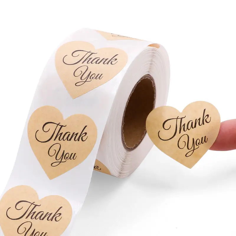 Good Price Adhesive Thank You Label Sticker Single Color Printing Paper Sticker For Thanks