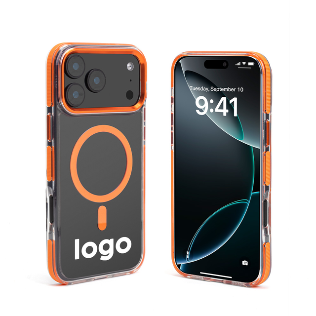 Anti Slip TPU Grip Shockproof Bumper Hard PC Clear Magnetic Mobile Phone Case With Metal Lens for iPhone 17 Pro Max