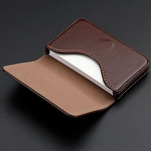 Porte-cartes de visite fin en cuir PU tressé avec fermeture magnétique, pour hommes et femmes - Product Image 5