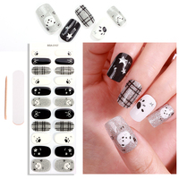 Autocollants pour ongles en gel semi-durcis de qualité salon, longue durée, avec feuille d'or, colle semi-solide, sans UV