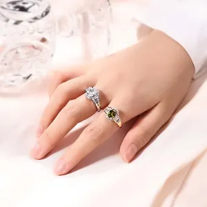 TY Jewelry Men's Ring Silver 925 Cubic Zircon Design Round Custom Brilliant Women Finger Promise 925 Silver Moissanite Rings