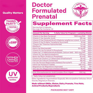 БАД GMP-сертифицированный Total <span class=keywords><strong>Prenatal</strong></span> + <span class=keywords><strong>DHA</strong></span> с метилфолатом, веганским <span class=keywords><strong>DHA</strong></span> и железом, 60 капсул - Product Image 5