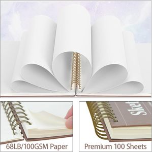 Carnet <span class=keywords><strong>de</strong></span> croquis Crehatos 9" x 12" avec reliure spirale supérieure, 100 feuilles, papier <span class=keywords><strong>de</strong></span> peinture 68lb/100gsm, 1 paquet - Product Image 6