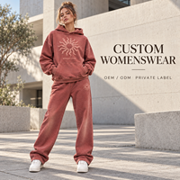 Ensemble de sweat-shirts personnalisés pour femmes, sweat-shirt à capuche en molleton lavé avec impression en relief, pantalon de survêtement à jambes larges, ensemble deux pièces à étiquette privée