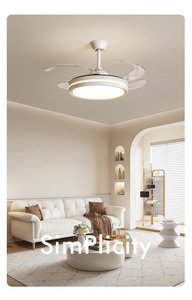 Hiện đại 3 Blade LED quạt trần với ánh sáng 6-tốc độ biến tần số cho phòng khách & Nhà Bếp Có thể gập lại thiết kế - Product Image 3