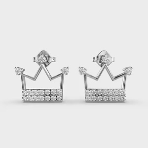 Pendientes de Oro Nuevos con Certificado IGI con Diamantes de Estilo Elegante para Chicas y Venta de Exportación desde India - Product Image 3