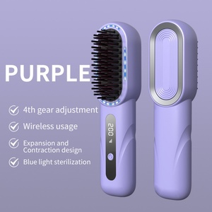 Cepillo Alisador de Pelo y Barba 2 en 1 Profesional, Inalámbrico, Mini, con Iones Negativos, Pantalla LCD, Ideal para Viajes - Product Image 5