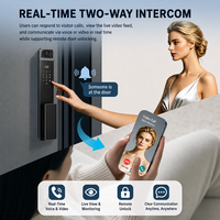 Serrure intelligente WiFi Tuya Vertexis à entrée sans clé avec reconnaissance faciale 3D, empreinte digitale, interphone, caméra, carte mémoire cloud et application