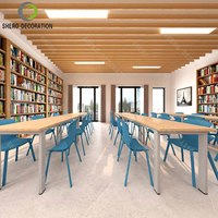 Bibliothèque moderne étagères de librairie vitrine murale en bois design de librairie personnalisé meubles de bibliothèque pour librairie