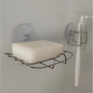 Stainless Steel <b>Suction</b> <b>Cup</b> Soap Rack Waterproof Modern Design Wall Mount <b>Small</b> Draining Soap Holder Soap Saver - Product Image 1
