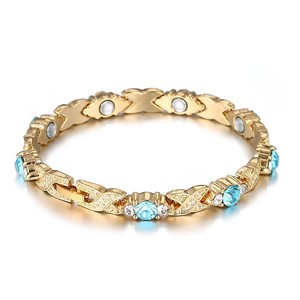 Women's Two-Tone Diamond <b>Bracelet</b> Zinc Alloy Magnetic Jewelry Gift Fashion Beaded <b>Bracelets</b> - Product Image 3