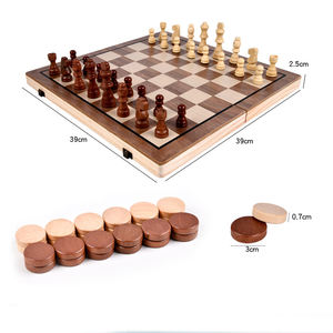 Large 15*15 Inches Wooden <strong>Chess</strong> <strong>Set</strong> with 39 Pieces Portable Folding Magnetic Travel Board Game for Promotional &amp; Business Gifts - Product Image 1