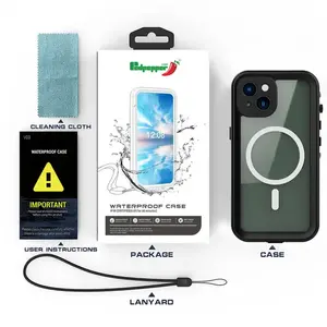 Funda de teléfono impermeable magnética protectora de cuerpo completo a prueba de polvo IP68 Protector para iPhone 13 14 15 promax funda a prueba de agua