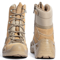 Bottes tactiques en cuir noir de haute qualité personnalisées, à lacets, respirantes, semelle en caoutchouc résistante à l'usure, chaussures de randonnée et de sport de plein air