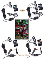 Luces Decorativas Interiores para Automóviles, Luz LED Redonda para Pies de Coche, Lámpara de Ambiente Redonda, Control Remoto/Voz