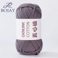 Fil à tricoter Bojay 50g en coton véritable (68% coton, 32% nylon) pour sacs tissés à la main, tresses tubulaires et crochet épais