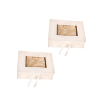 Boîte d'emballage personnalisée mini étanche en plastique avec fenêtre transparente, motif gaufré, éponge, nœud rose, petite et mignonne, pliable, pour cadeau