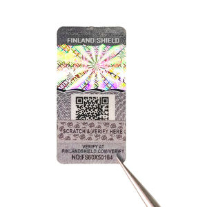 Custom Security Hologram Stickers Silver Scratch Off Holographic <span class=keywords><strong>Laser</strong></span> Stickers Com Código QR e Sistema De Verificação De Segurança - Product Image 1