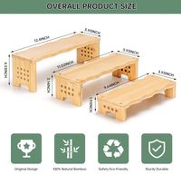 Pratique : Ensemble de présentoirs à cupcakes en bambou, à étages, empilables, pour table de desserts, buffet et organisation alimentaire pour fêtes