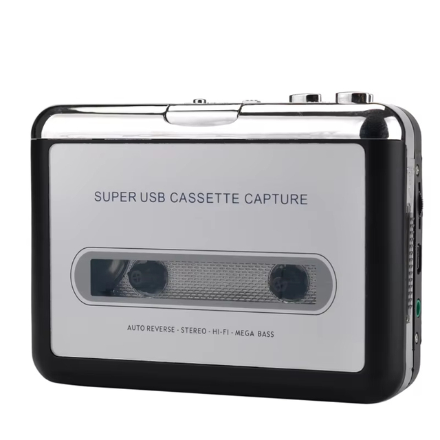 Portable USB Cassette Tape MP3 Converter Audio Music Player Cassette Recorder Radio Player and Audio Capture Device