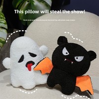 Nouvelle peluche en forme de citrouille fantôme Woodfield, oreiller, ailes d'ange et de démon, cadeau de Noël pour enfants, jouet en coton, fête